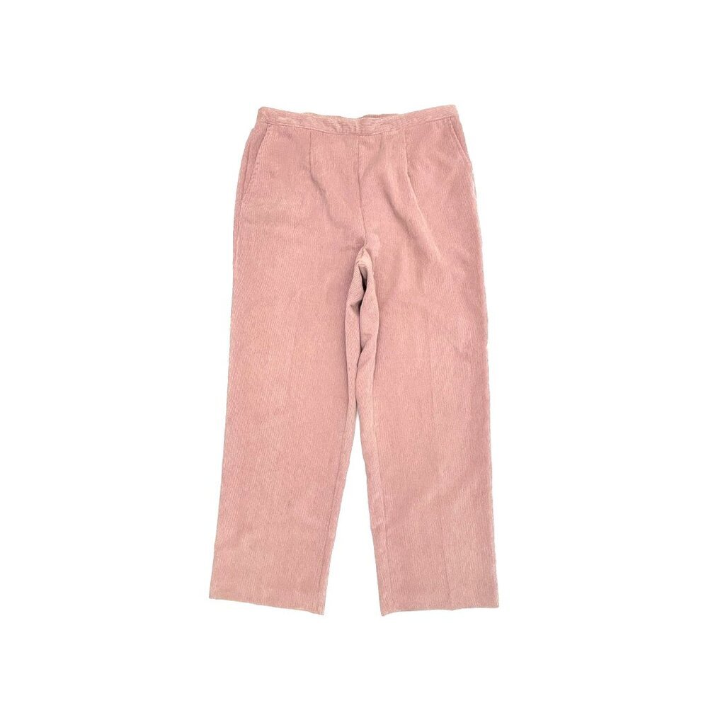 Alfred Dunner Pull on Back Elastic Straight Women's size 16W Pink Corduroy Pants